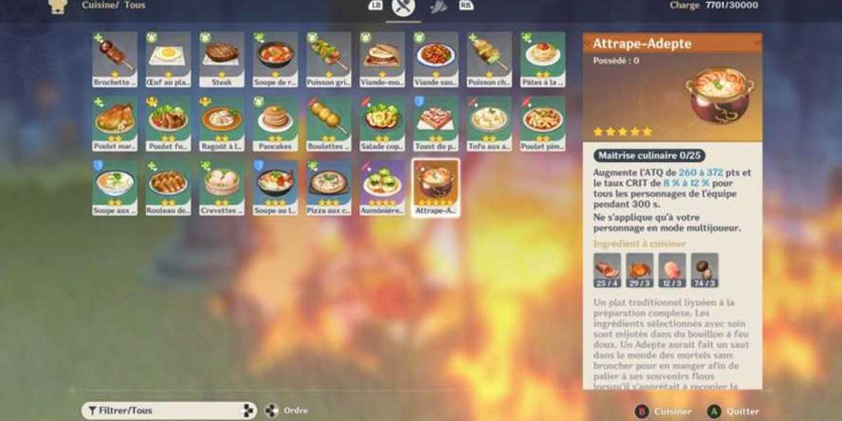 Recette 5 étoiles Genshin - L'attrape adepte