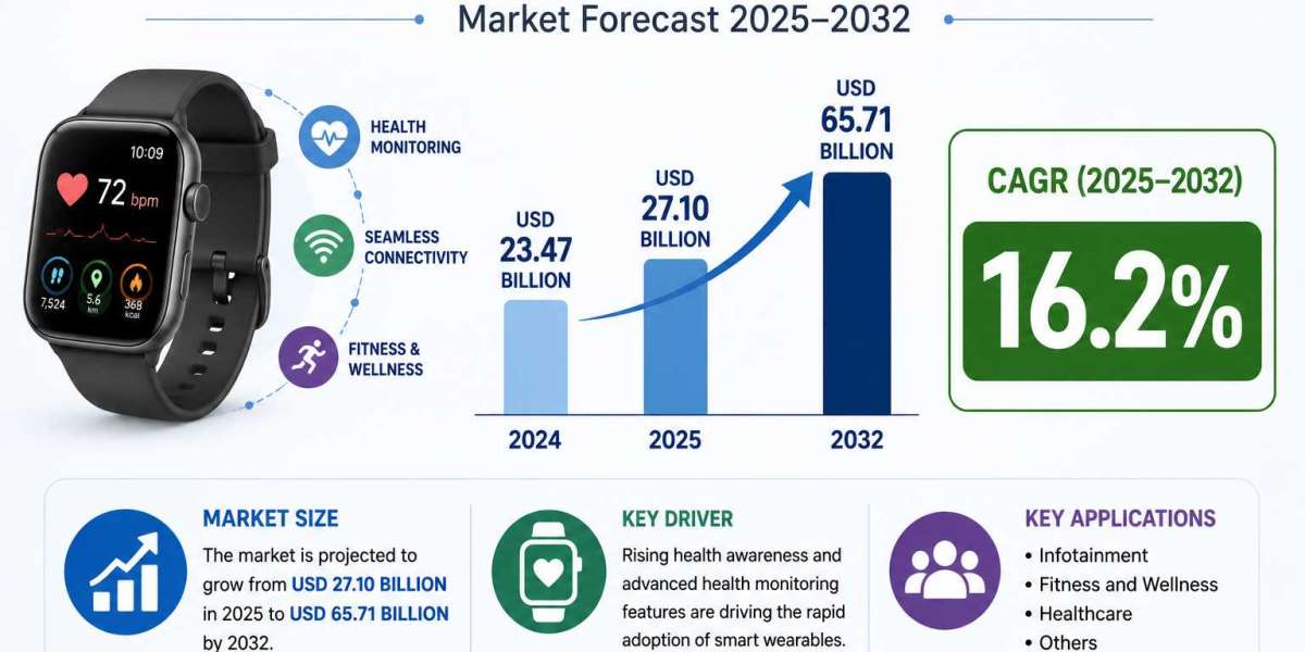 Consumer Smart Wearables Market 2025 to Reach USD 65.71 Billion by 2032 at 16.2% CAGR