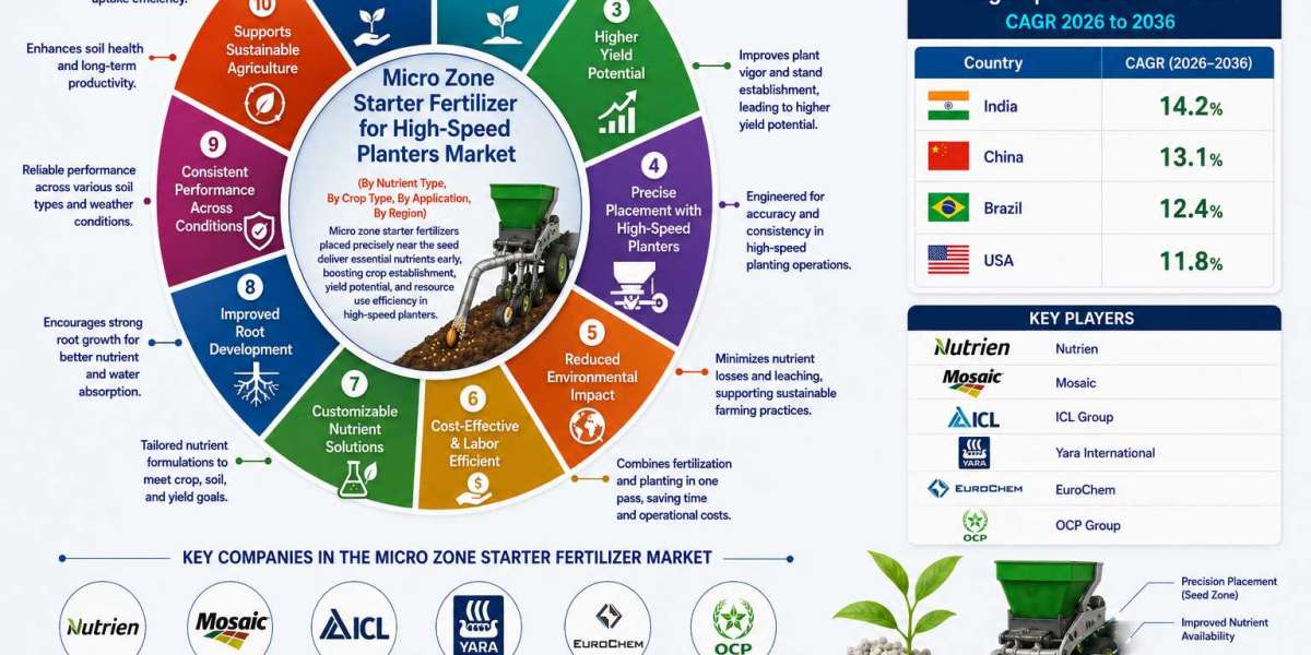 Micro Zone Starter Fertilizer Market to Thrive by 2036 as Precision Seeding and Fertility Management Advance