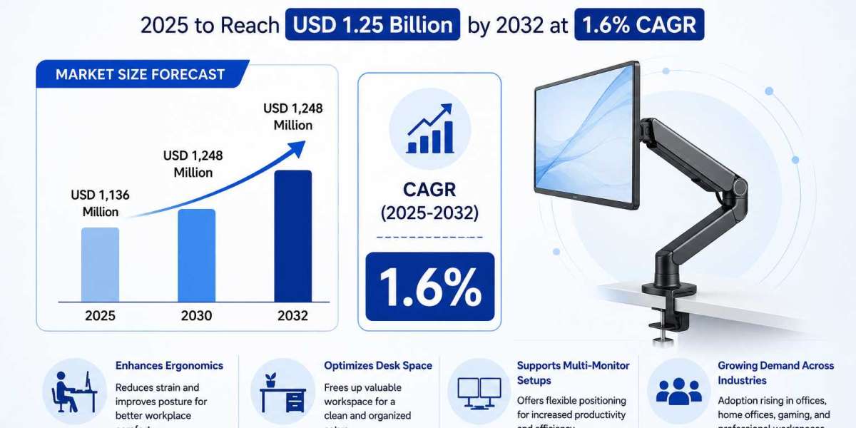 LCD Monitor Arm Market 2025 to Reach USD 1.25 Billion by 2032 at 1.6% CAGR