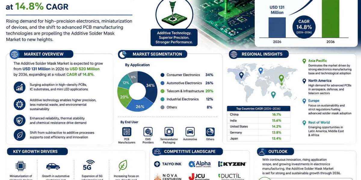 Additive Solder Mask Market Surges Toward USD 520 Million by 2036 at 14.8% CAGR